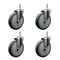 Service Caster 6 Inch Thermoplastic  Rubber Wheel Swivel 34 Inch Threaded Stem Caster Set Service Caster SCC-TS20S614-TPRB-34212-4 - alternate 1
